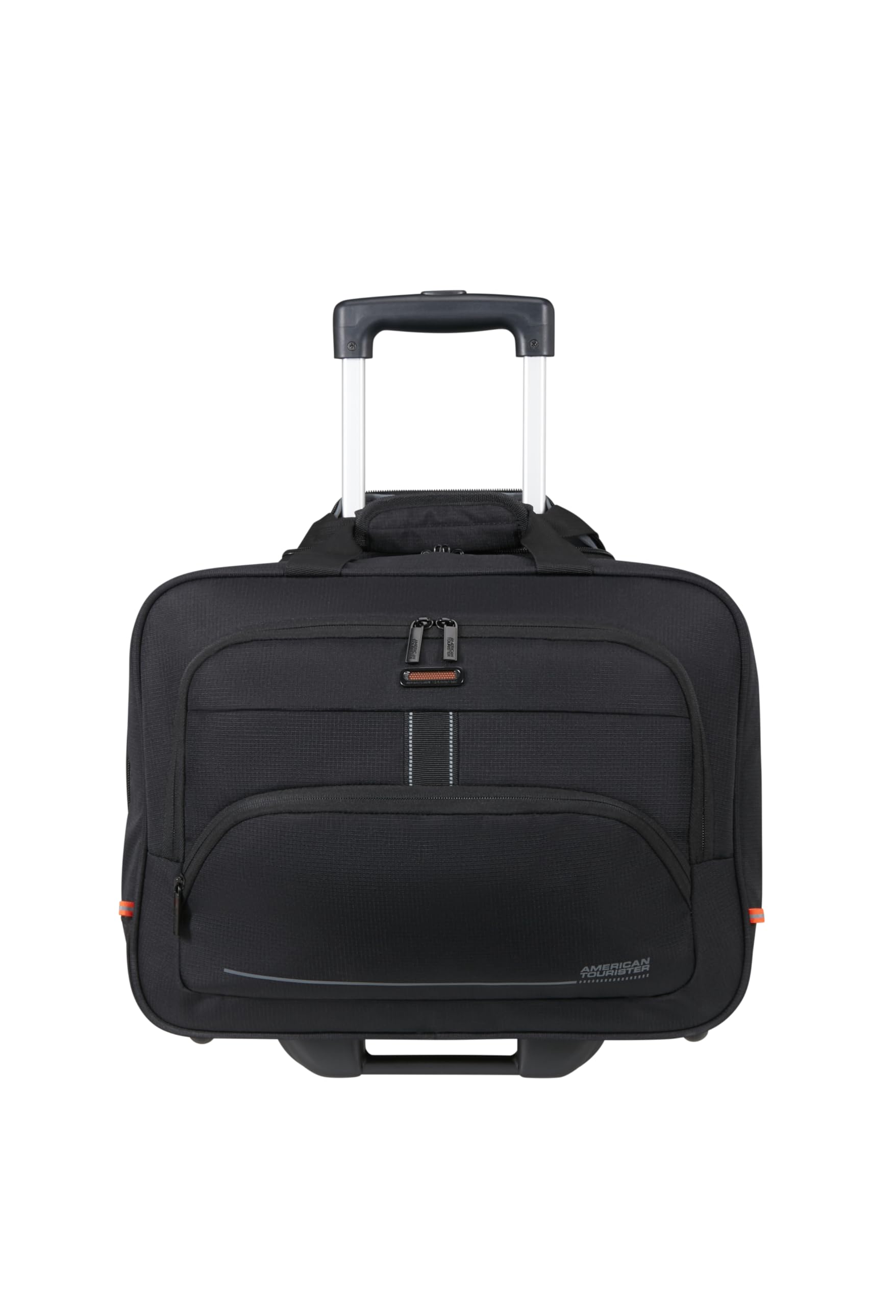 American Tourister AT WORK NXT - Borsa per laptop con rotelle 15.6", bagaglio a mano business trolley, bagaglio a mano con scomparto laptop, valigetta pilota, borsa cabina aereo, 33 L, Nero