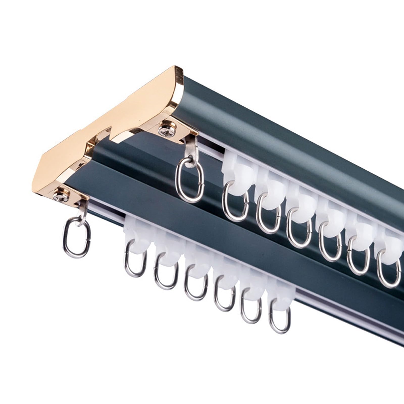 Rail de douche double plafond alu 240 cm élimine le vis-à-vis en un geste