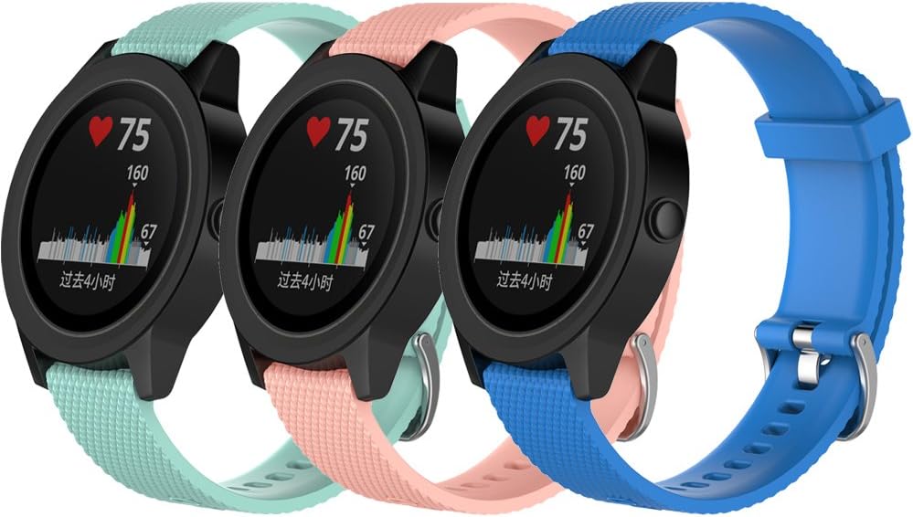 QGHXO Band for Garmin VivoActive 3, Soft Silicone Replacement Watch Band for Garmin VivoActive 3 / Vivoactive 3 Music/Forerunner 645 Music (No Tracker)