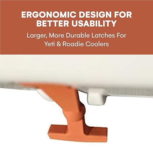 Miniatura 2 de Paquete de 2 cierres de tapa de repuesto compatibles con enfriadores duros Yeti y RTIC, diseñados y fabricados, diseño más grande y ergonómico