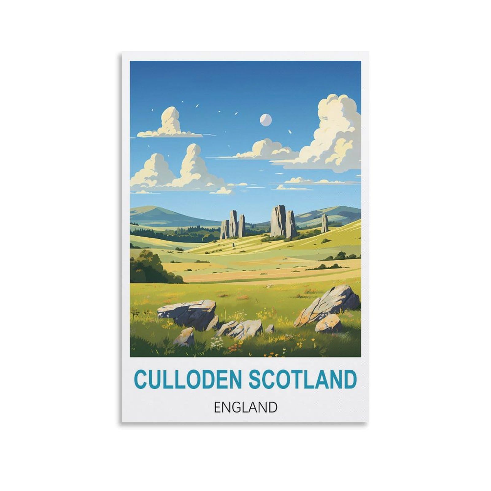 EZMLFA 5D Diamond Art Kits for Beginner,Culloden Scotland Englands Crystal Rhinestone Embroidery Craft Kits for Home Wall Decor Gifts, 50x60cm