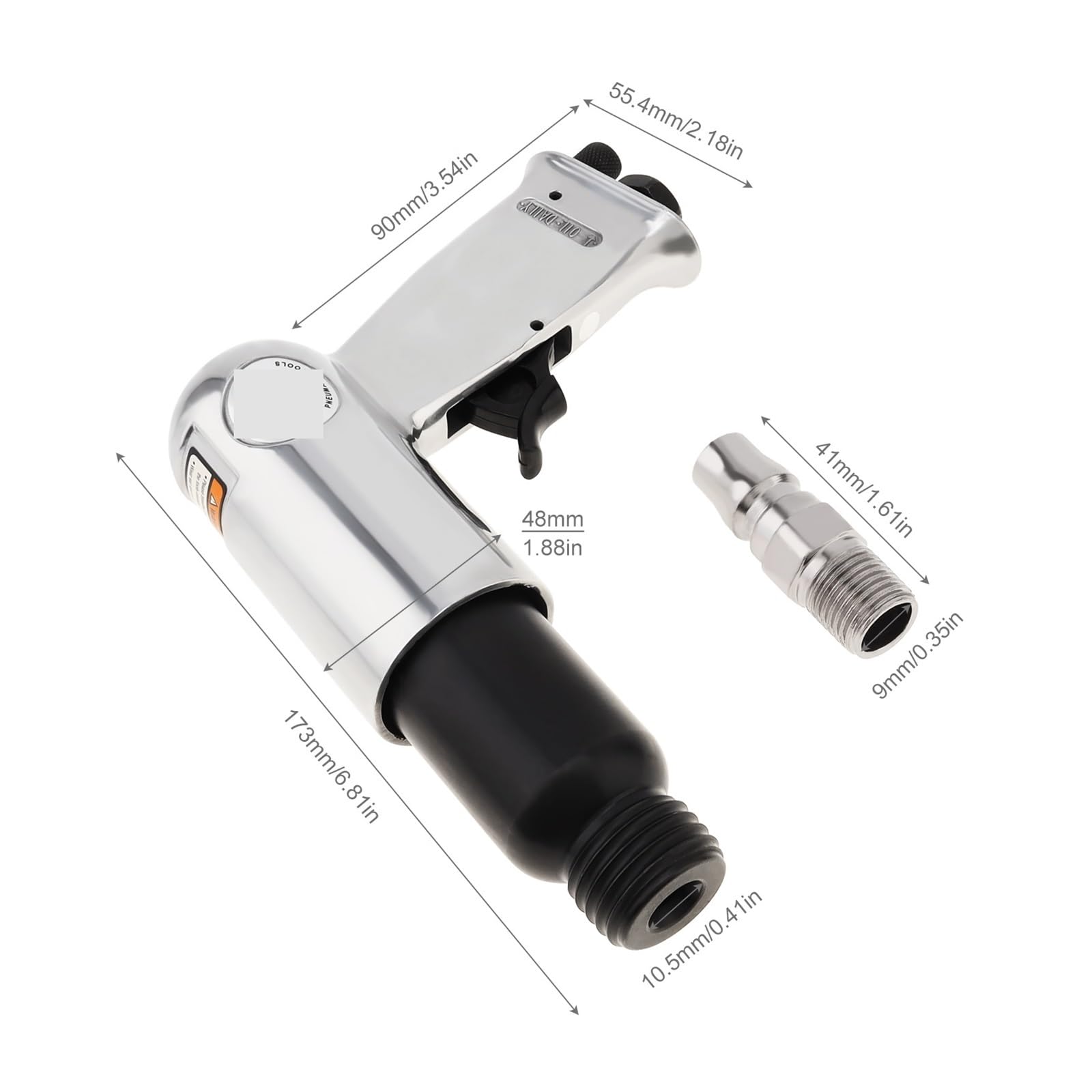 Martillo de aire de 190mm, palas de Gas de mano, pequeñas herramientas neumáticas for eliminar óxido Uso multipropósito