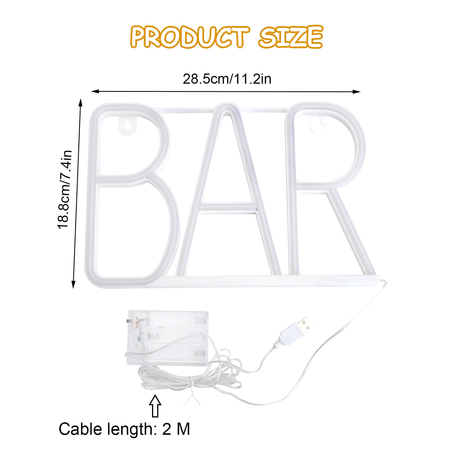 TNSLAND LED Buchstaben BAR Schild, Warmweißes Leuchtschild mit USB & Batteriebetrieb, LED Schild Neonlicht Leuchtschilder Wanddeko, Neonschild für Bar Deko, Partykeller Ausstattung, Theke Bar