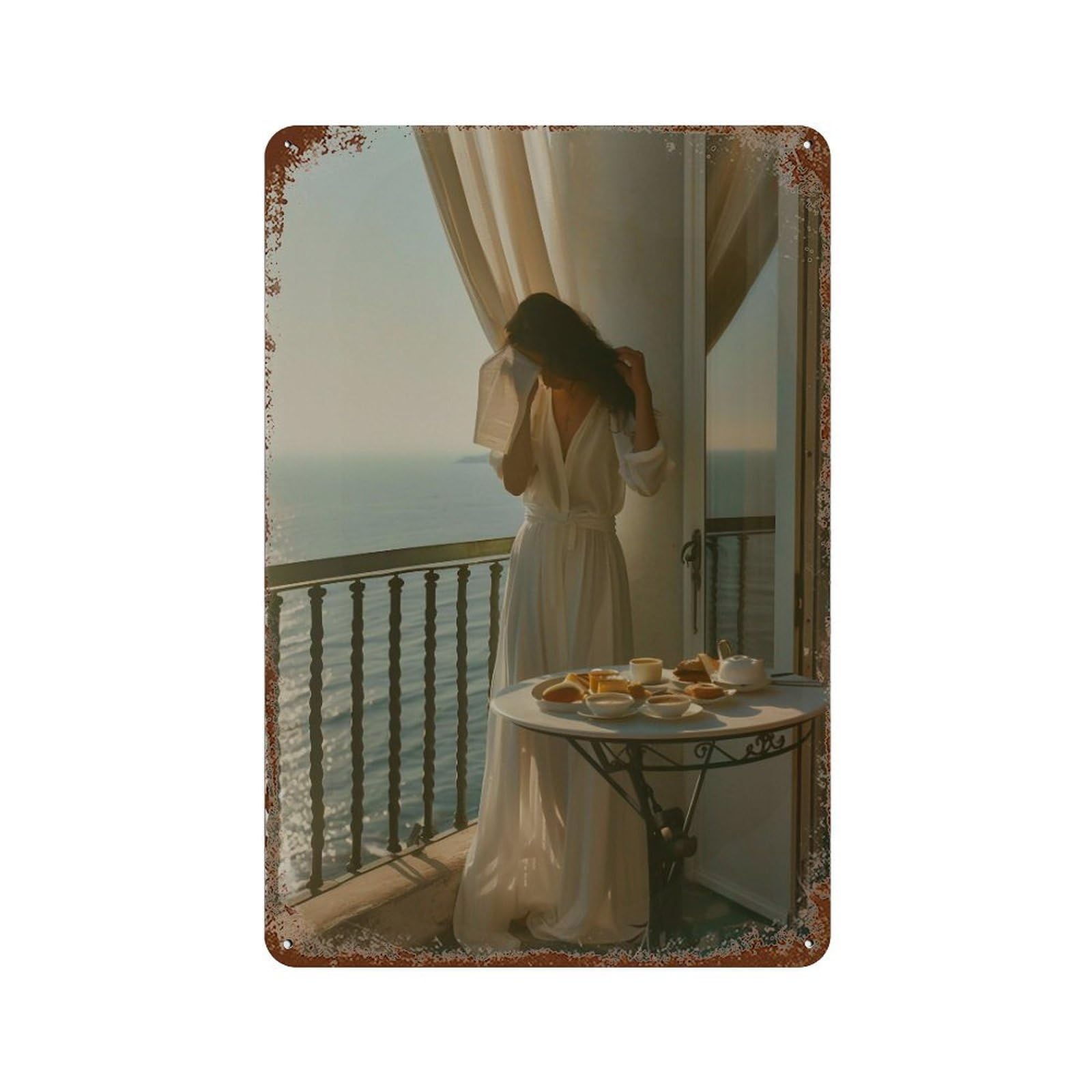 FHUYEURHRY Italian Seaside Fashion Editorial 03 Wall Decor Retro Iron Vintage Art Metal Tin Sign Poster Modern Home Cofffee Club Art Bar Shop Decorations Style-42 30x20cm