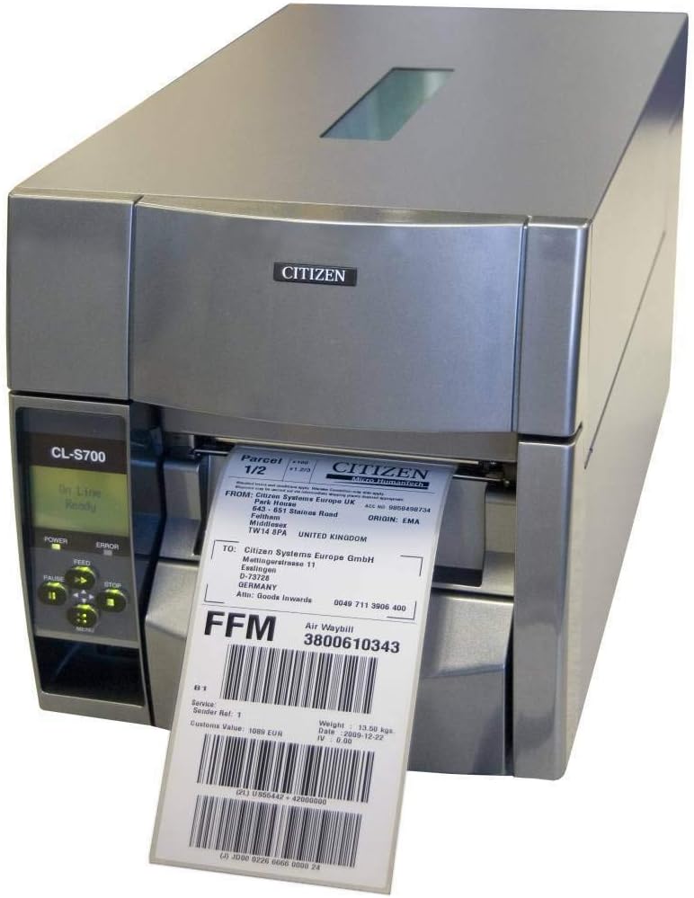 Citizen America CL-S700DT-E CL-S700 Direct Thermal Barcode Printer with Power Cord, Ethernet, Gray