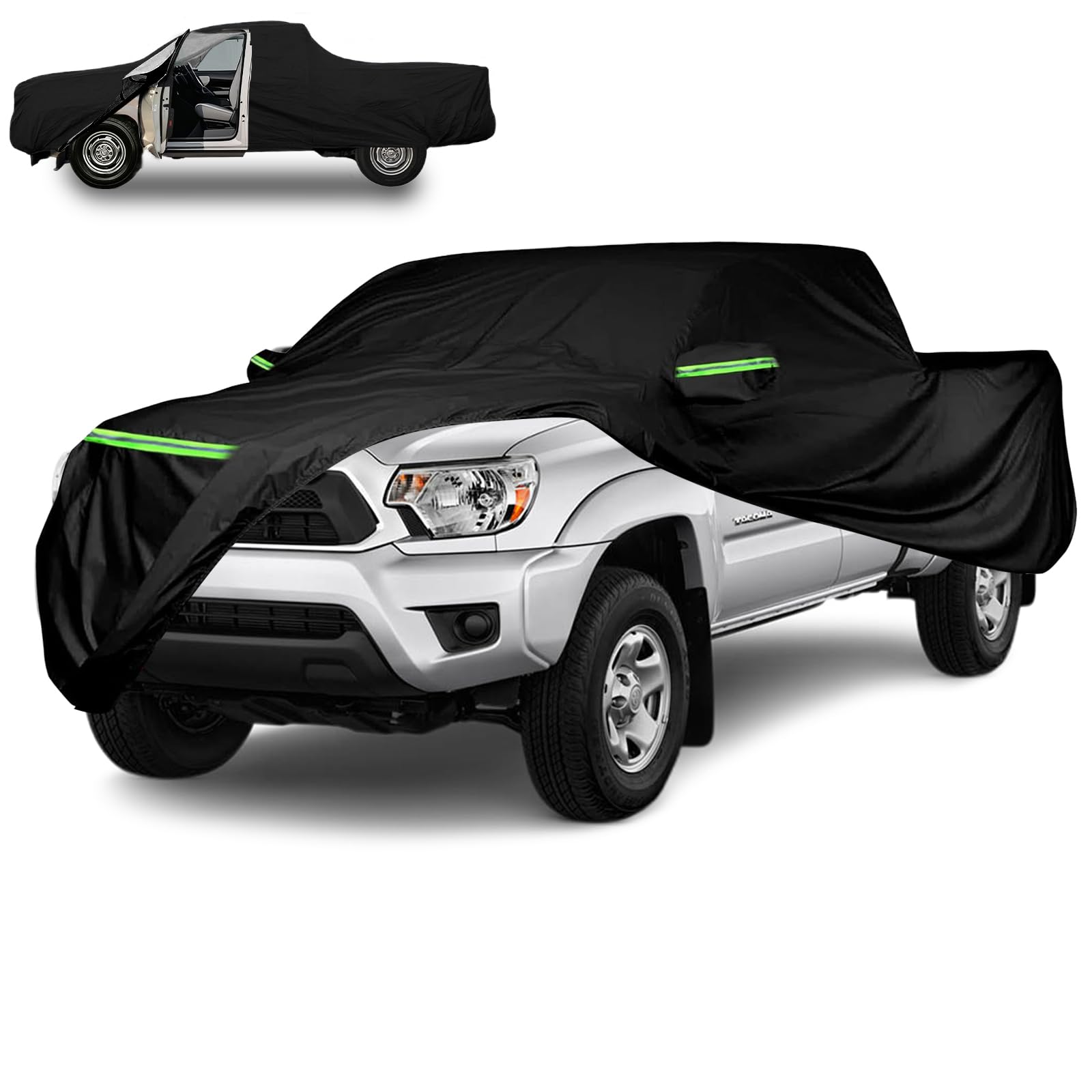 Funda de Coche Pick Up - Oxford de DuPont Funda Coche Exterior Pick Up, Resistente al Viento y la lluvia, Protección UV, Protección Integral para Todo el Año, Compatible con Hilux,Ranger,Navara,Amarok