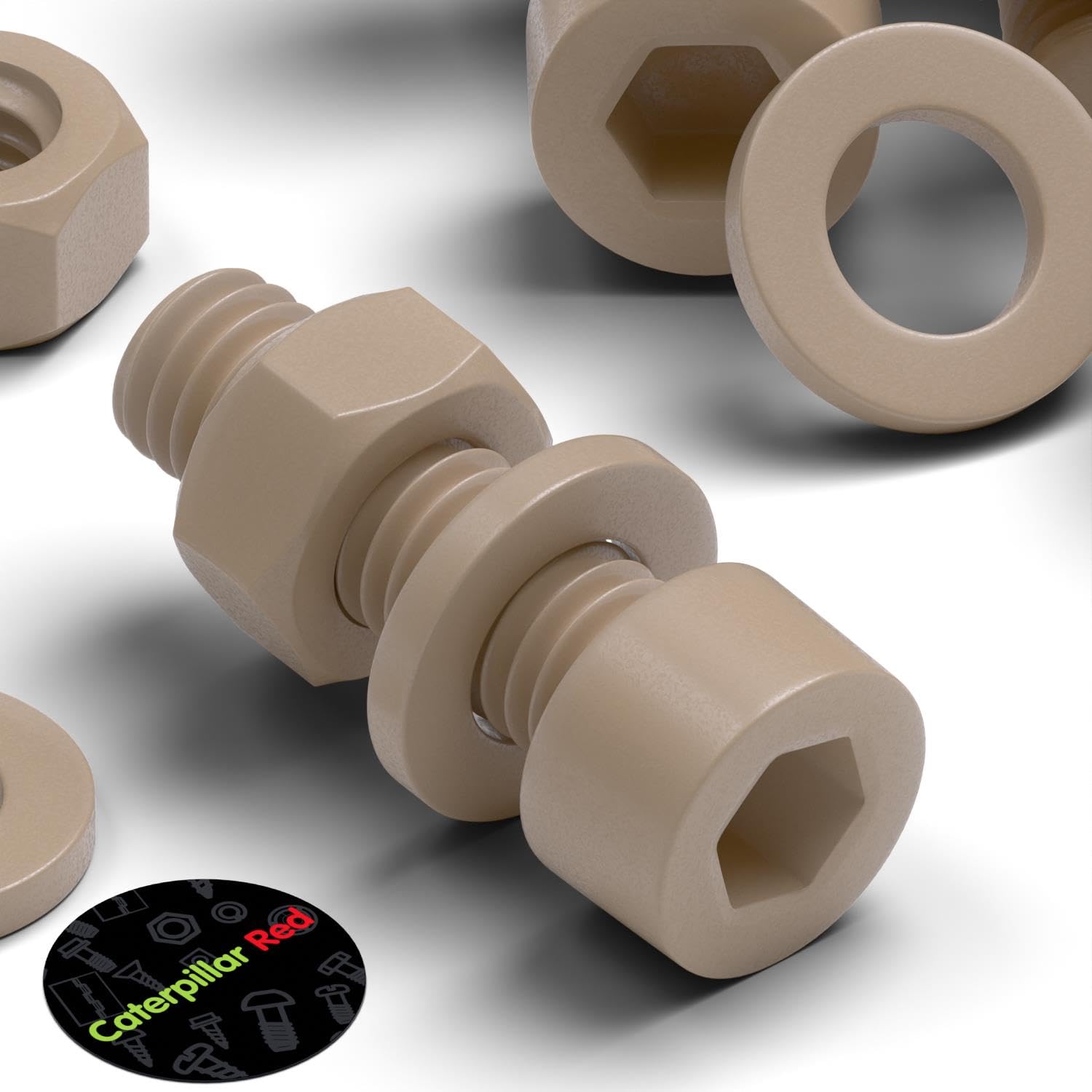 5 x PEEK Hex Socket Head Screws M6 x 20mm Nuts & Bolts - Peek Plastic Nuts and Bolts, Anti Corrosion, Chemical Resistant, high Temperature Resistance, (15/64 x 25/32 in)
