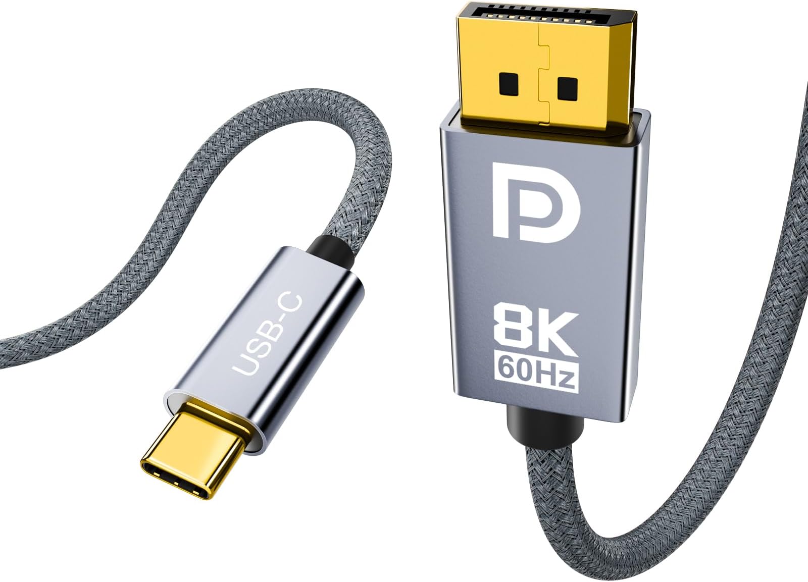 USB C to DisplayPort 1.4 Cable 6.6ft (Support 8K@60Hz, 4K@144Hz, 2K@240Hz) Thunderbolt 3/4 to DP Cord Compatible with MacBook, Mac mini, XPS, iPad, iPhone 15/16