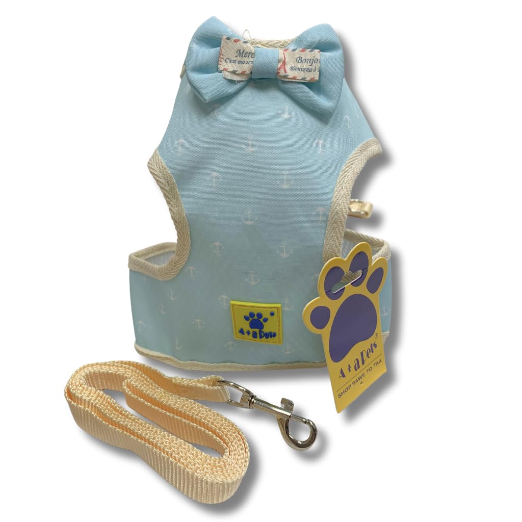 A+a Pets Cat, Puppy and Small Dog Harness and Leash Set(Combo) - Quick Dry | Escape-Friendly | Comfortable Fit (Sky Blue Print, S) (B0CFTYJ5GS) Amazon Price History, Amazon Price Tracker