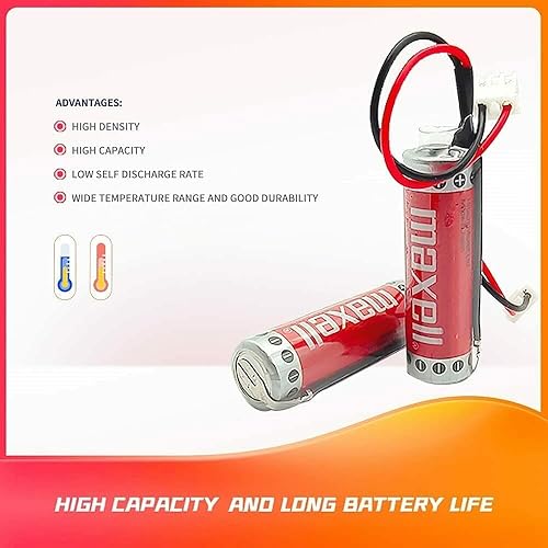 Miniatura 6 de KANGLEUS (10-Pack) er6c AA 3.6v litio 1800mah reemplazo para fx2n-128mr fx1n PLC battey con enchufe blanco