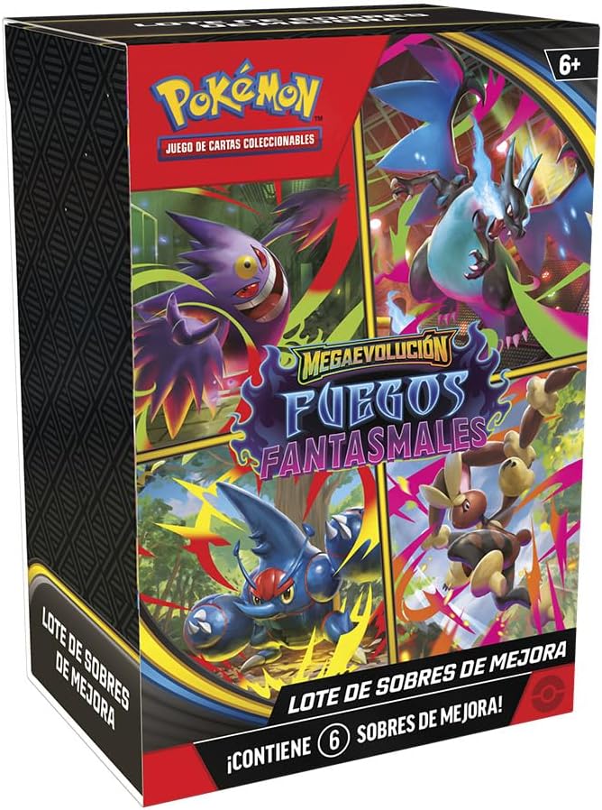 Pokémon: Lote de Sobres de Mejora de Megaevolución-Fuegos Fantasmales de JCC Pokémon (6 Sobres de Mejora)