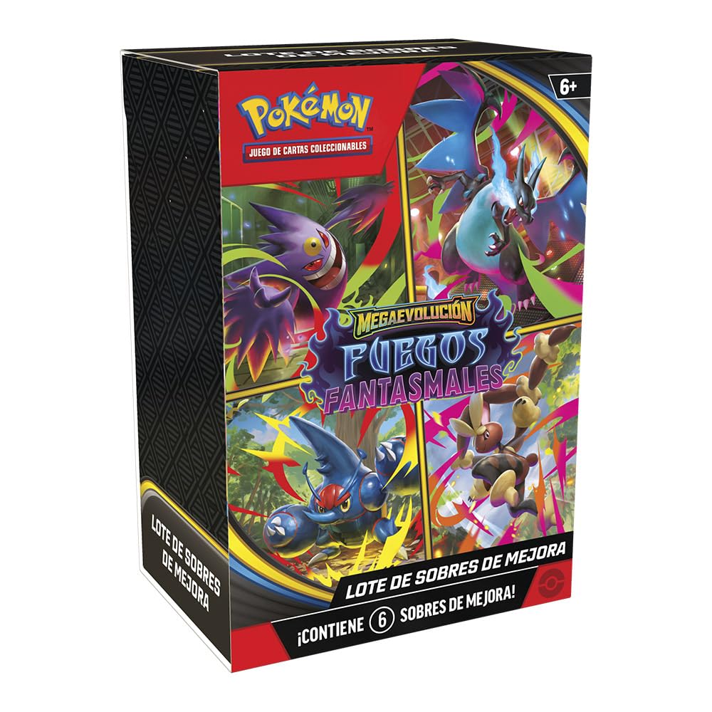 Pokémon: Lote de Sobres de Mejora de Megaevolución-Fuegos Fantasmales de JCC Pokémon (6 Sobres de Mejora)