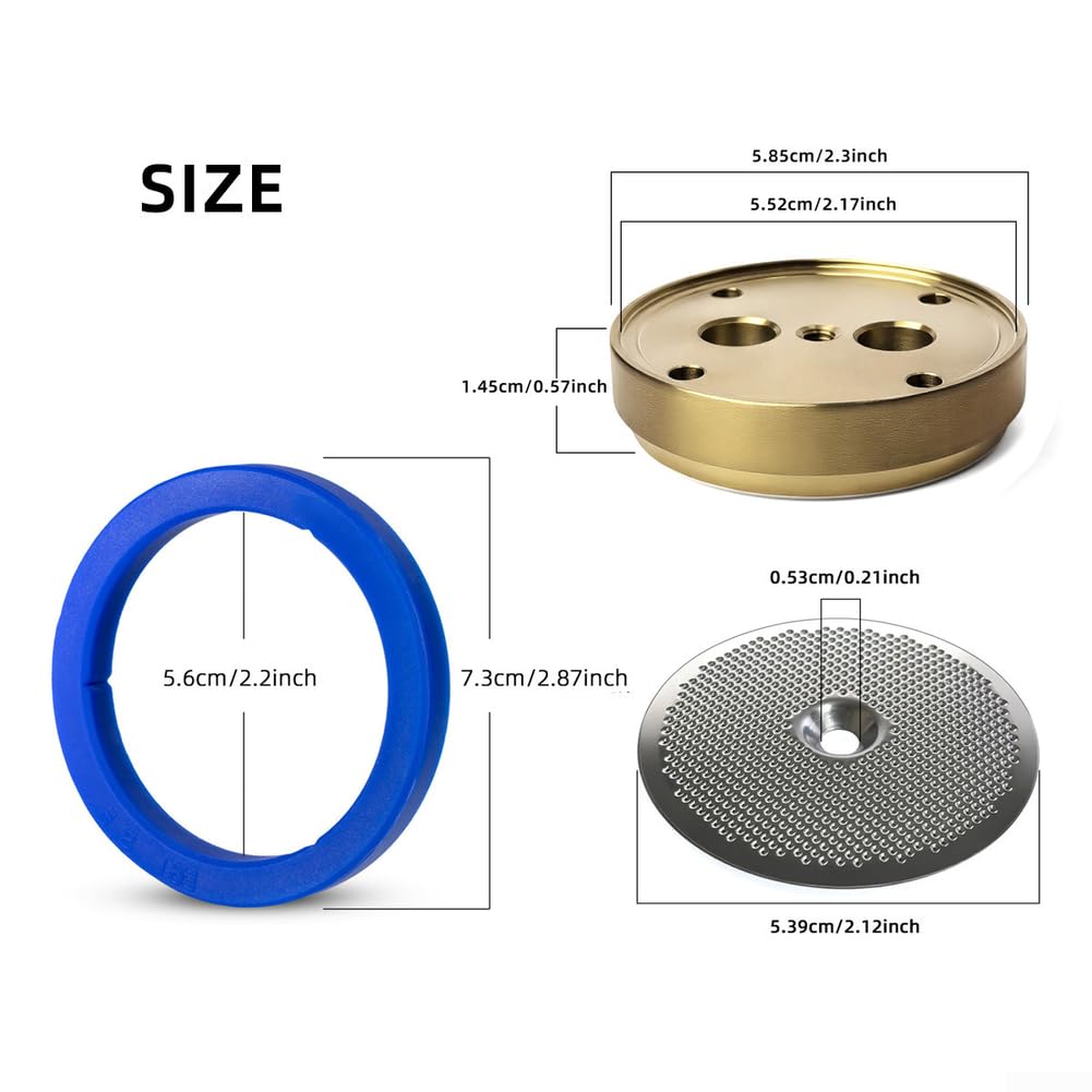 Filtro de cabezal de preparación de acero inoxidable con anillo de goma (juego) | Elegante acabado dorado, construcción de acero inoxidable, mejora la estética de la cocina, extracción precisa, uso diario