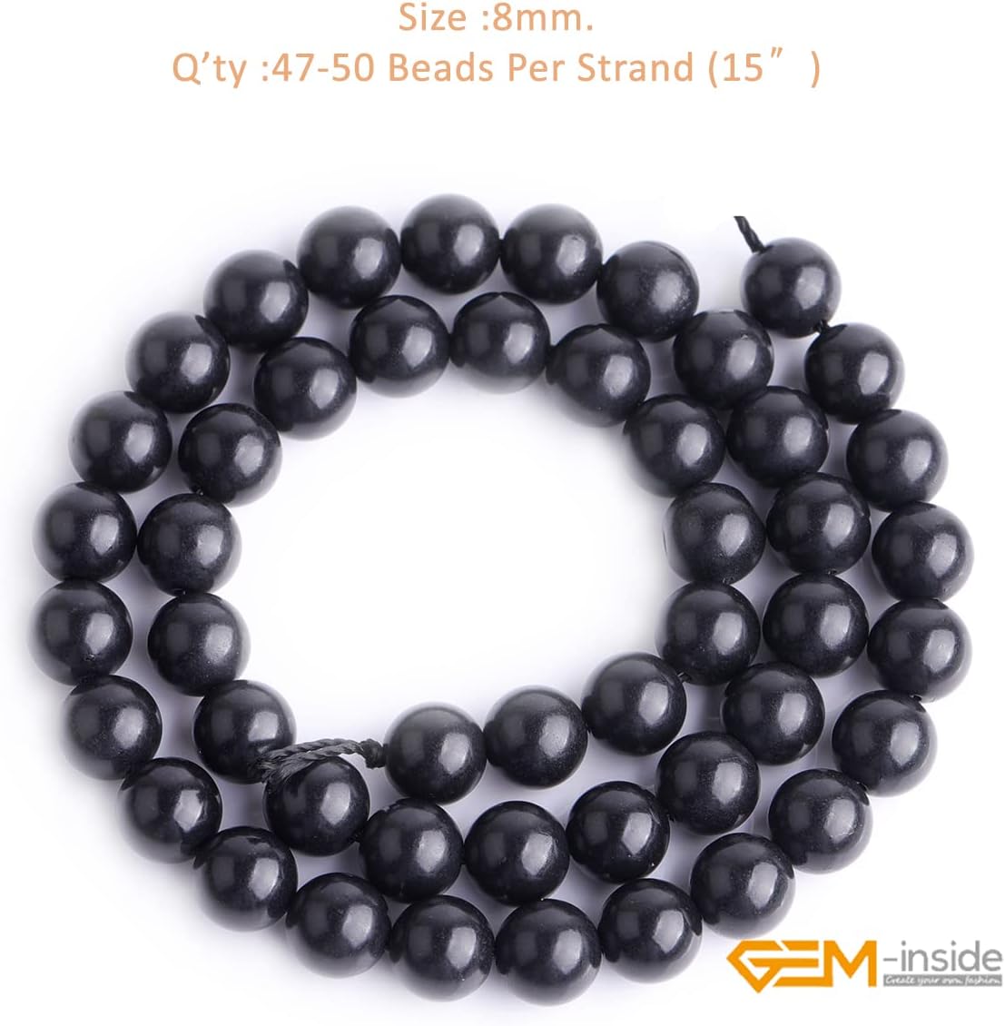 GEM-Inside Natural 8mm Blue Kyanite Gemstone Round Smooth Loose Beads Crystal Energy Stone Power for Jewelry Making 15"