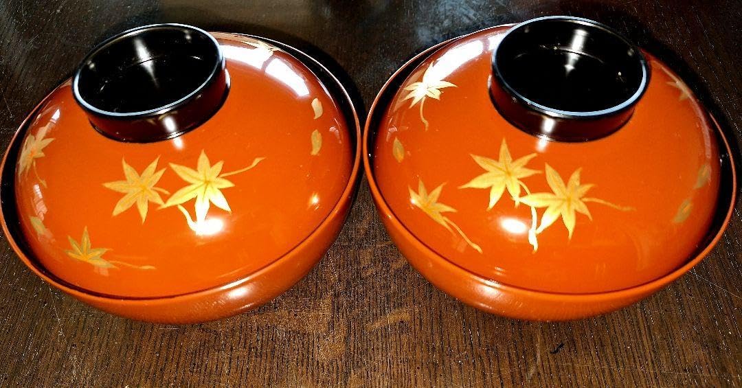 品 木箱5客 高級輪島塗 雑煮 九布 黒漆 春秋蒔絵 波模様 吸物 菊柄 木