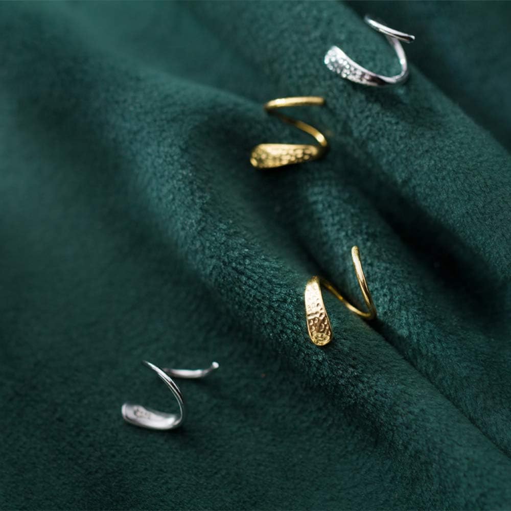 Fashion Minimalist Ear Cuff Climber Hoop Earrings Sterling Silver for Women Girls Cartilage Twist Crawler Wrap Huggie Earring Ear Piercing Hypoallergenic Sensitive Ears