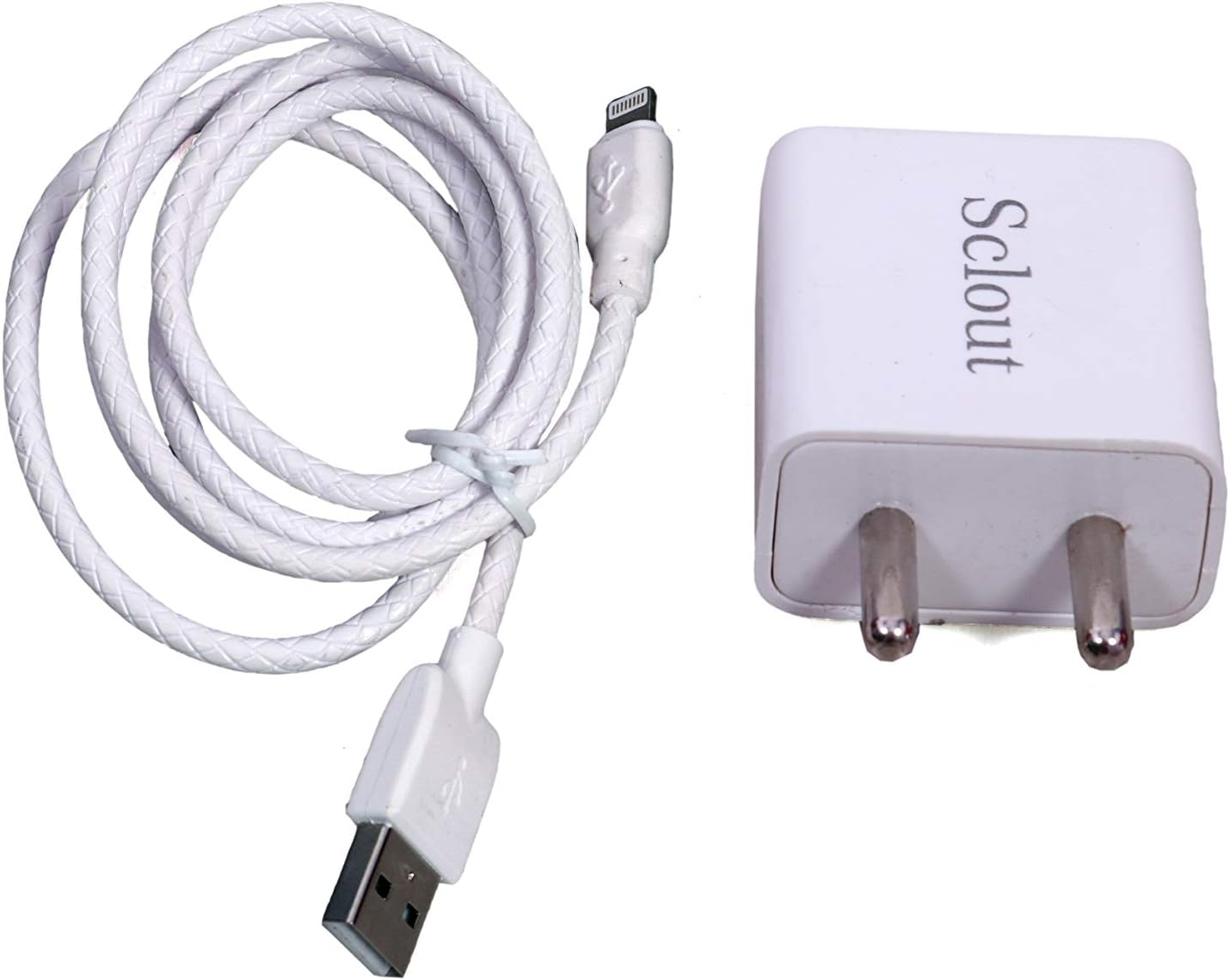 SClout USB Cable with Fast Charging Adapter Compatible with iPhone 5/ 5S/ SE/ 6/ 6S/ 7/7 Plus/ 8/8 Plus/X and All Apple iPhone (White, SC110-I)