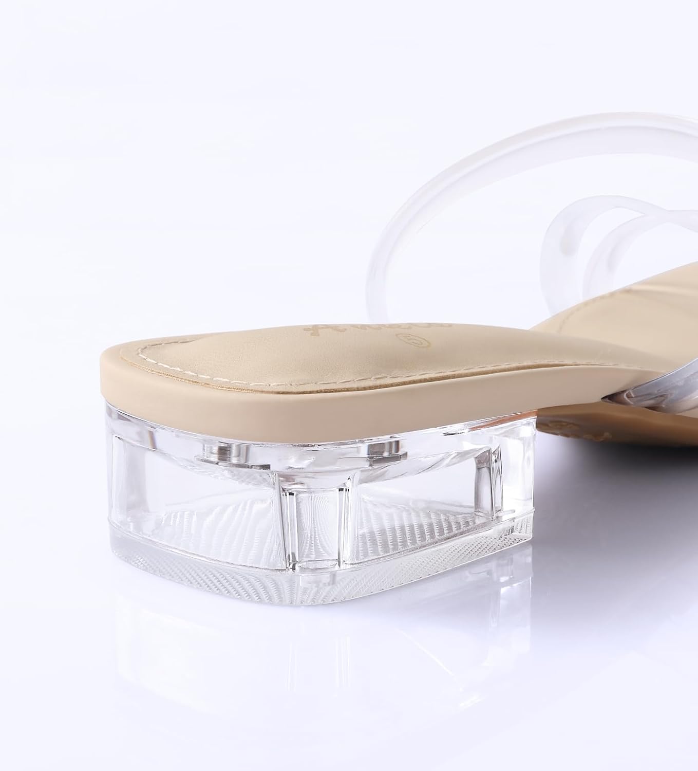 Ankis Black Nude White Strappy Heels Women 1 Inch Low Chunky Block Heel Heeled Sandals Square Open Toe Slip On Slides Mules - Image 5