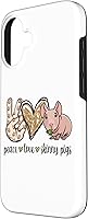 Vista 2 de Womens Girls Cute Funny Peace Love Hairless Guinea Pig Lover Case for iPhone 16