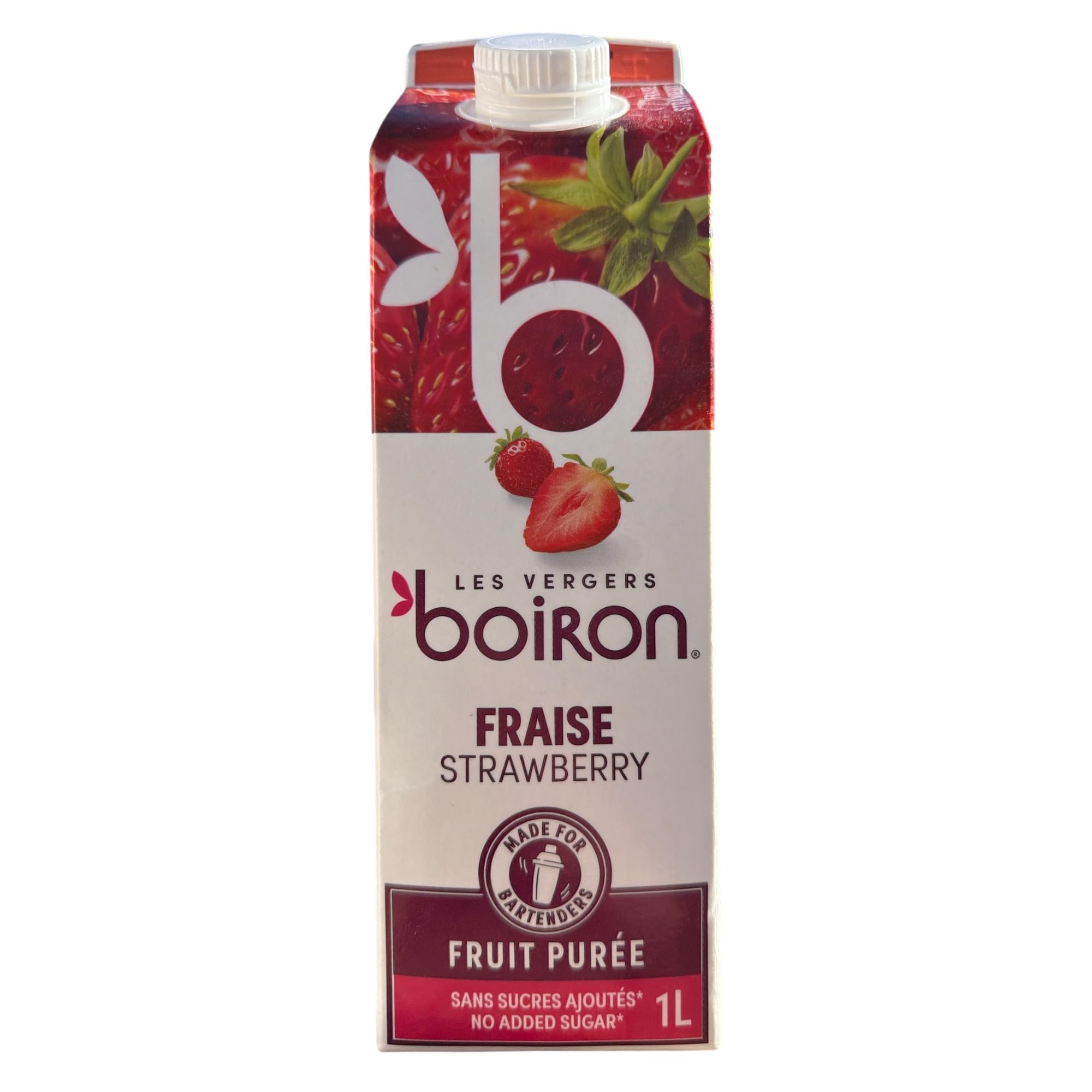 Boiron Erdbeerpüree 3x 1L ohne künstliche Zusätze, vegan, für Iced Erdbeer Matcha Latte, Cocktails & Mocktails, Tiramisu, Panna Cotta, Torten & Desserts, in Frankreich hergestellt