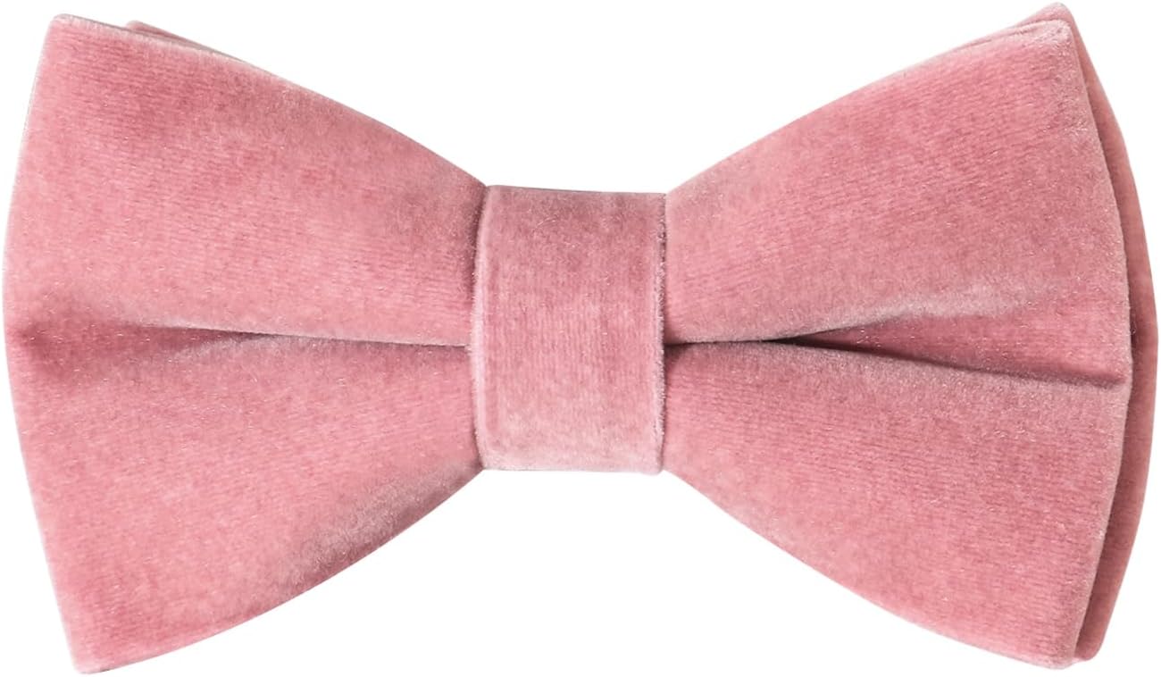 Velvet Bow Ties for Men, Solid Color Pre-tied Style Formal Vintage Tuxedo Bowtie for Wedding Party Prom