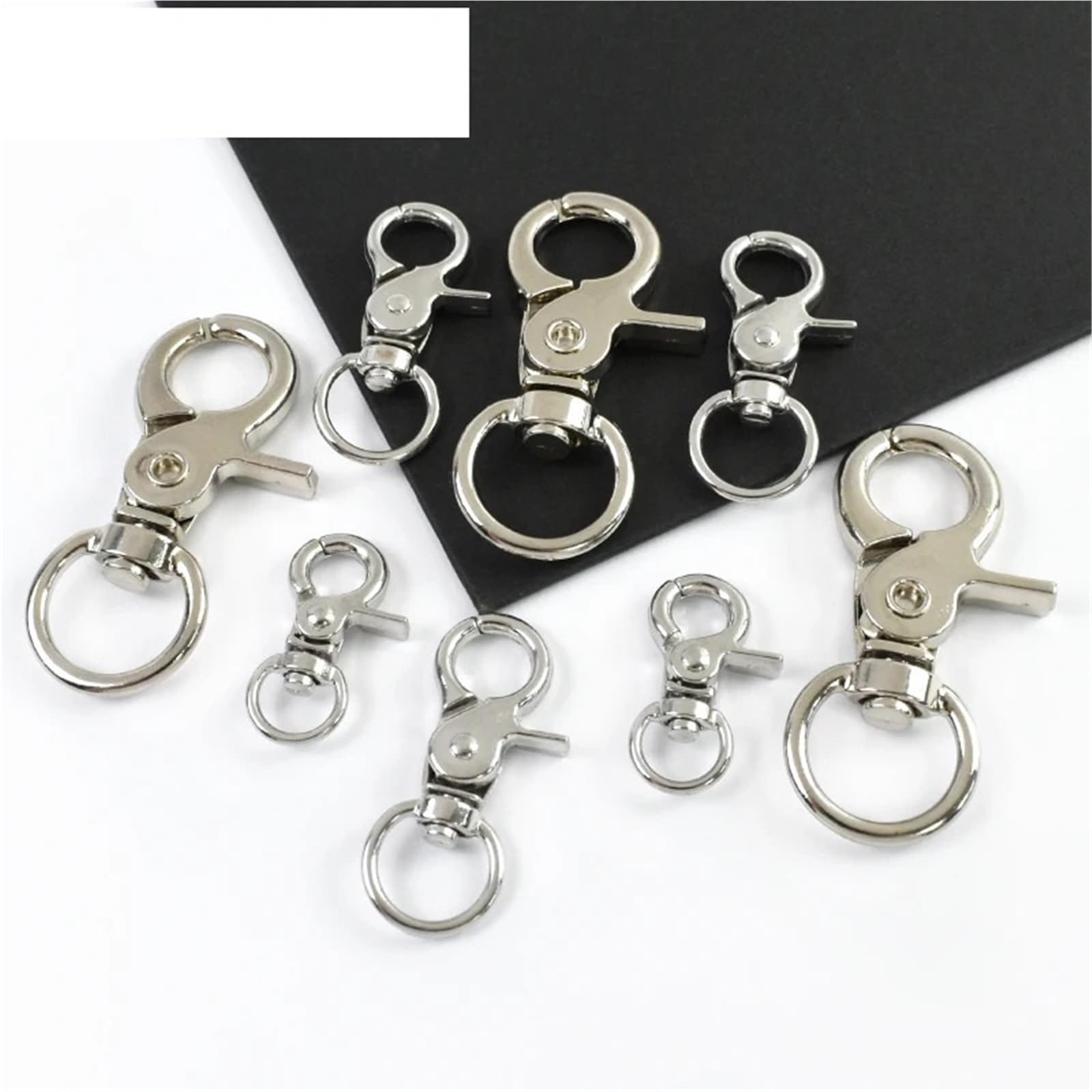 Metalowy obrotowy karabińczyk | Wielokolorowy 10-18 mm do breloka do smyczy na pasku torby: obrotowy, zatrzaski(Xp195-ss-18mm,10Pcs)