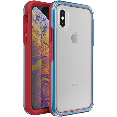 LifeProof Slam Series Case for Apple iPhone Xs Max - Varsity (Clear/Red/Blue)
