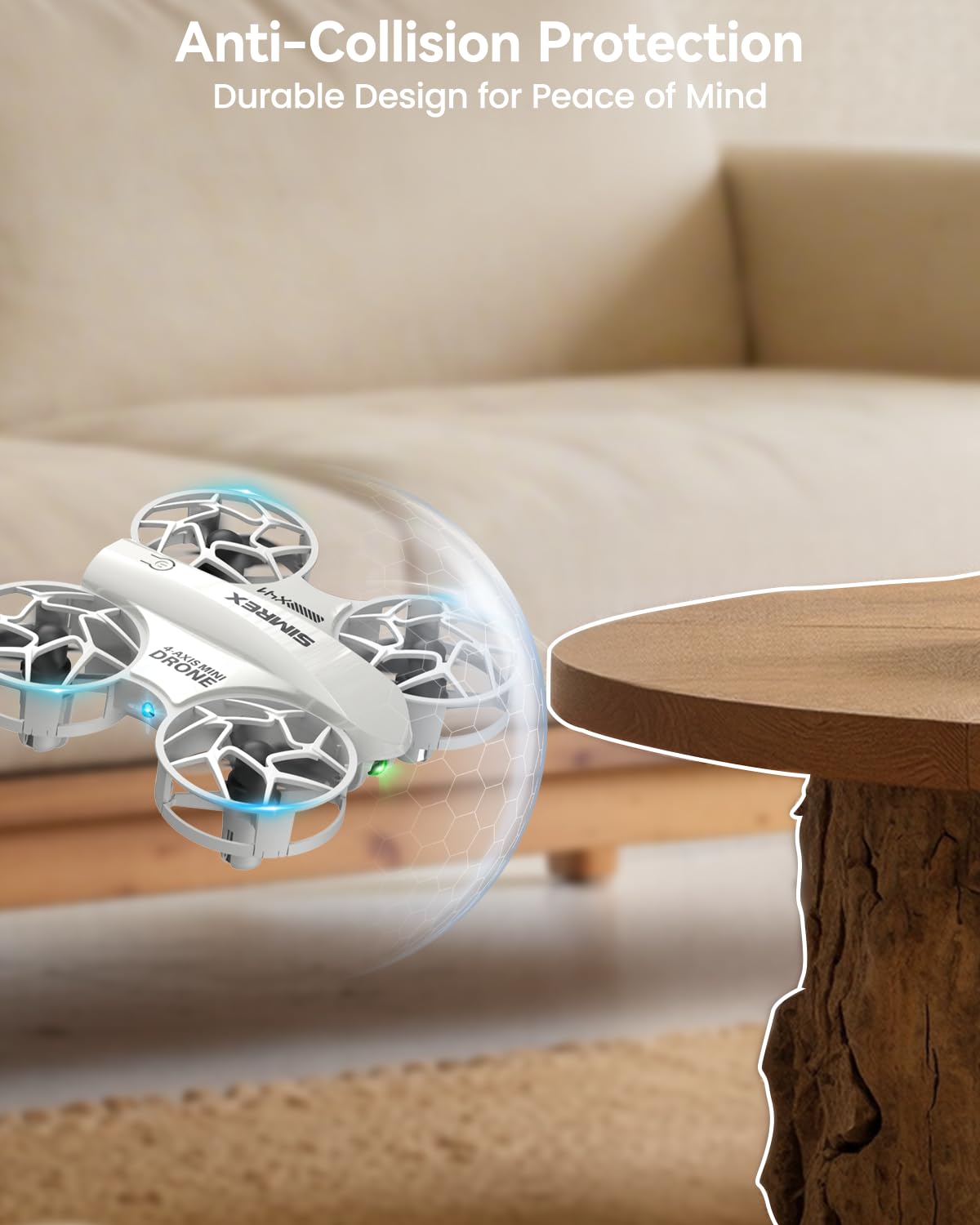 SIMREX Mini drone per bambini con flip a 360° e luci a LED, quadricottero RC, mantenimento dell'altitudine, avvio / atterraggio con un tasto, modalità headless, regalo giocattolo per principianti dai