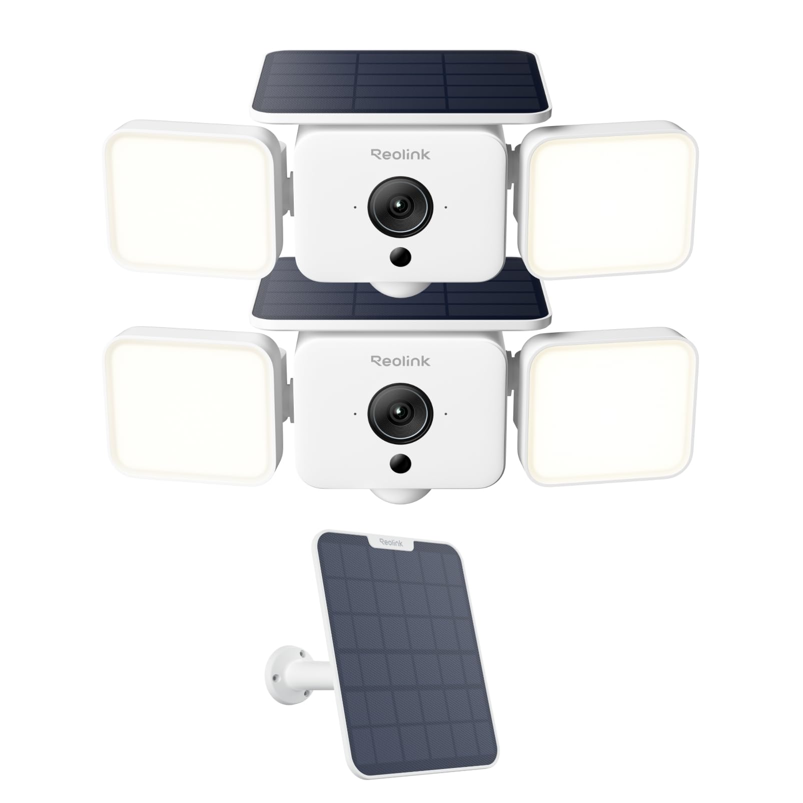Reolink 2K Kabellose Flutlicht Kamera Akku, SolarEase, Überwachungskamera Aussen Solar mit 150°Ansicht &1000 lm Licht, 6W Solarpanel für Akku Überwachungskamera Aussen