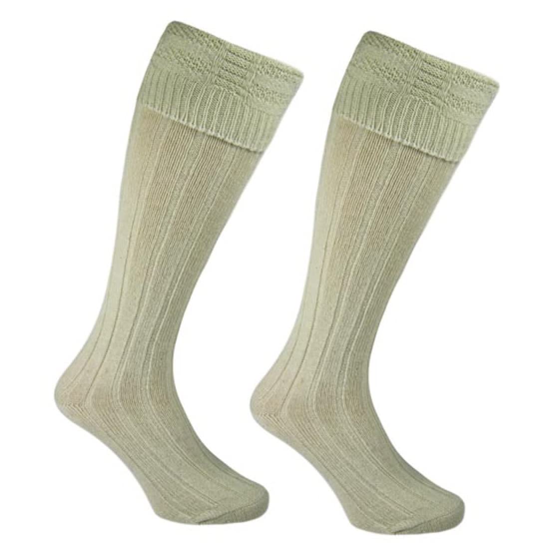 Onlybee Men's Cream Scottish Kilt Socks - 3 Colours (Cream)