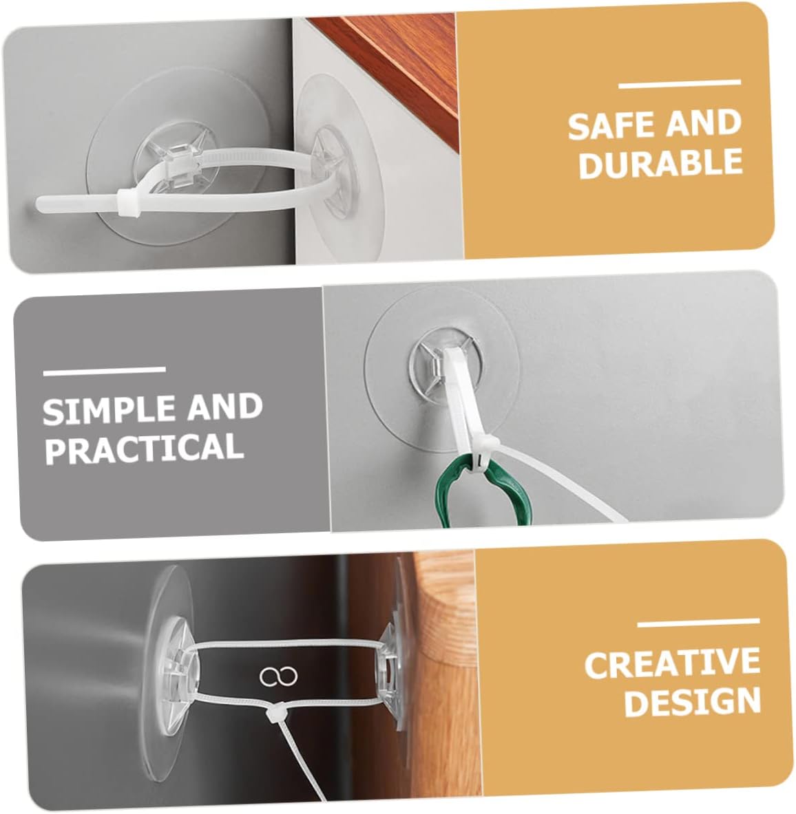 6sets Adjustable Furniture Anchors Strips Anti-tip Safety Straps for Childproofing Cabinets Dressers Bookshelves and More Durable and Design for Secure Wall Attachment