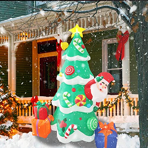 Fortuno 7 Ft Christmas Inflatables Decorations Tree With Santa Claus And Gift Boxes Built-In Led Lights Blow Up For Indoor Outdoor Yard Lawn Garden Home Christmas Holiday Decors #TOP5