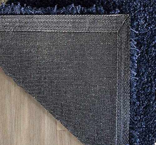 Image of Urban Modern Decor Featuring Soft Shaggy Carpet & Rug for Your Bedroom and Livingroom [Size- 2x5 feet & Color-Navy Blue].