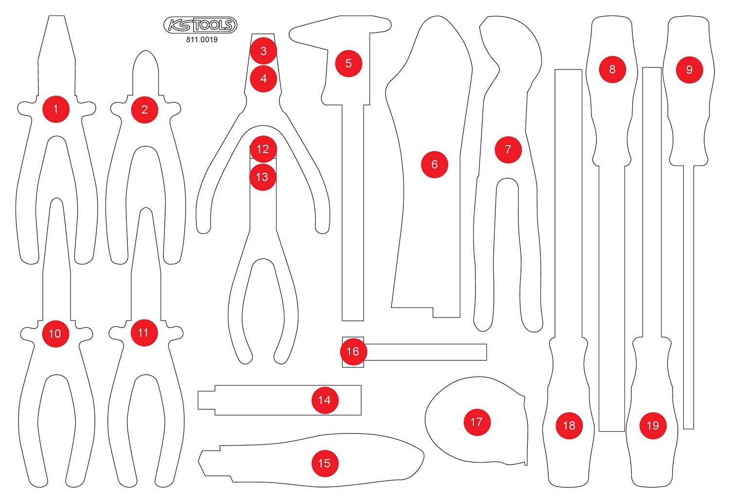 Insert en mousse pour 811.0019 KS TOOLS module servante d'atelier