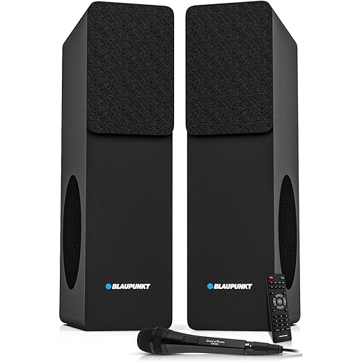 Blaupunkt Newly Launched Rock & Roll Bluetooth Tower Speaker 120Watts with Touch Control Panel I HDMI ARC, Optical, USB, AUX, FM I Karaoke Ready with Remote Control (Black)