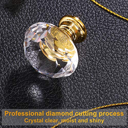 Nvted Cabinet Knobs Drawer Pulls, Diamond Shape Crystal Glass Drawer Cabinet Pull Knob Handle Kitchen Door Wardrobe Hardware (10 Pieces, Gold) #TOP4