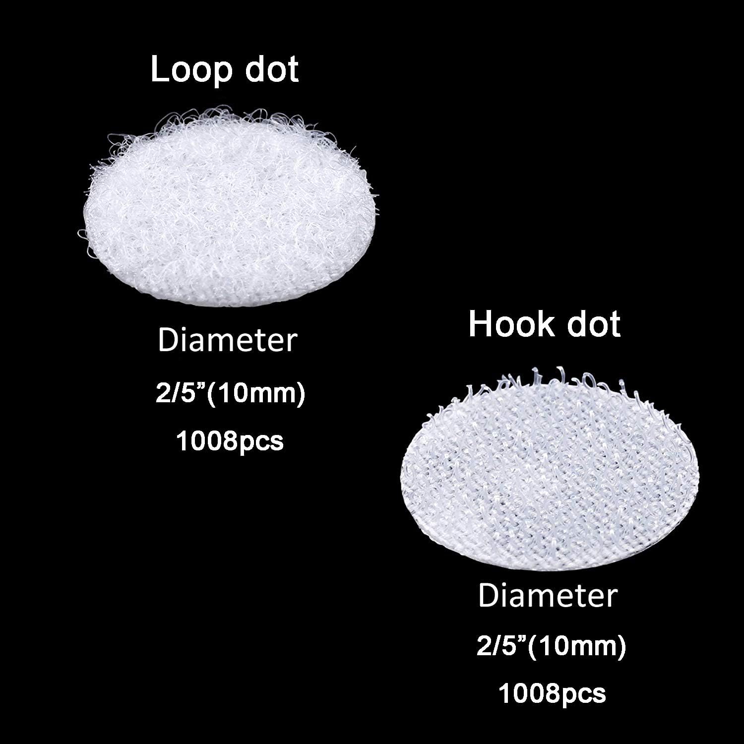2016Pcs (1008 Pairs) 0.39in/10mm Diameter Hook and Loop Dots image 2