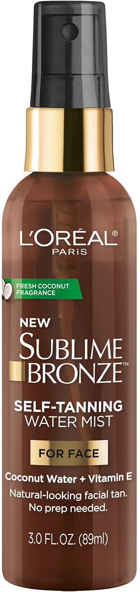 Sublime Bronze Self Tanning Facial Mist, Water-Based Formula, Coconut Water & Vitamin E, 3 fl. Oz