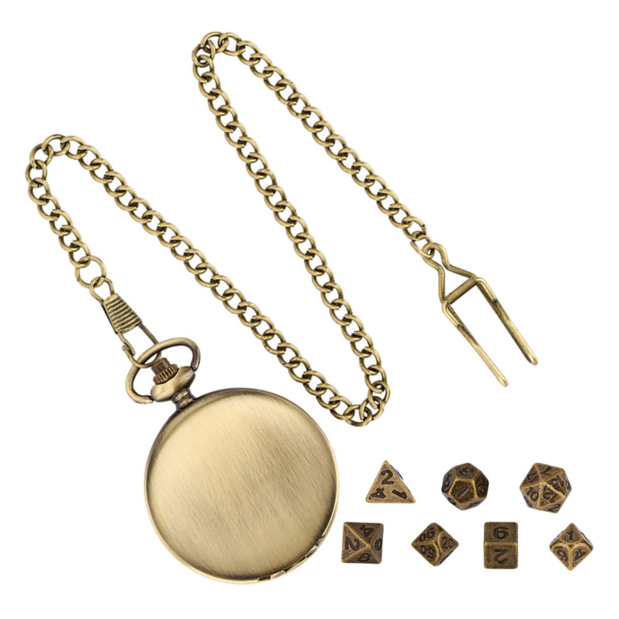 Lot De 5 Mini Dés Polyédriques en Métal avec Étui pour Montre De Poche Et Porte-clés