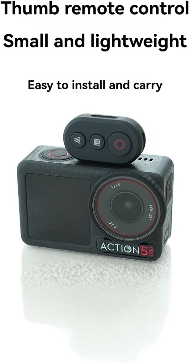 LICHIFIT Bluetooth Remote Control mounted on a DJI Action 5 Pro camera.