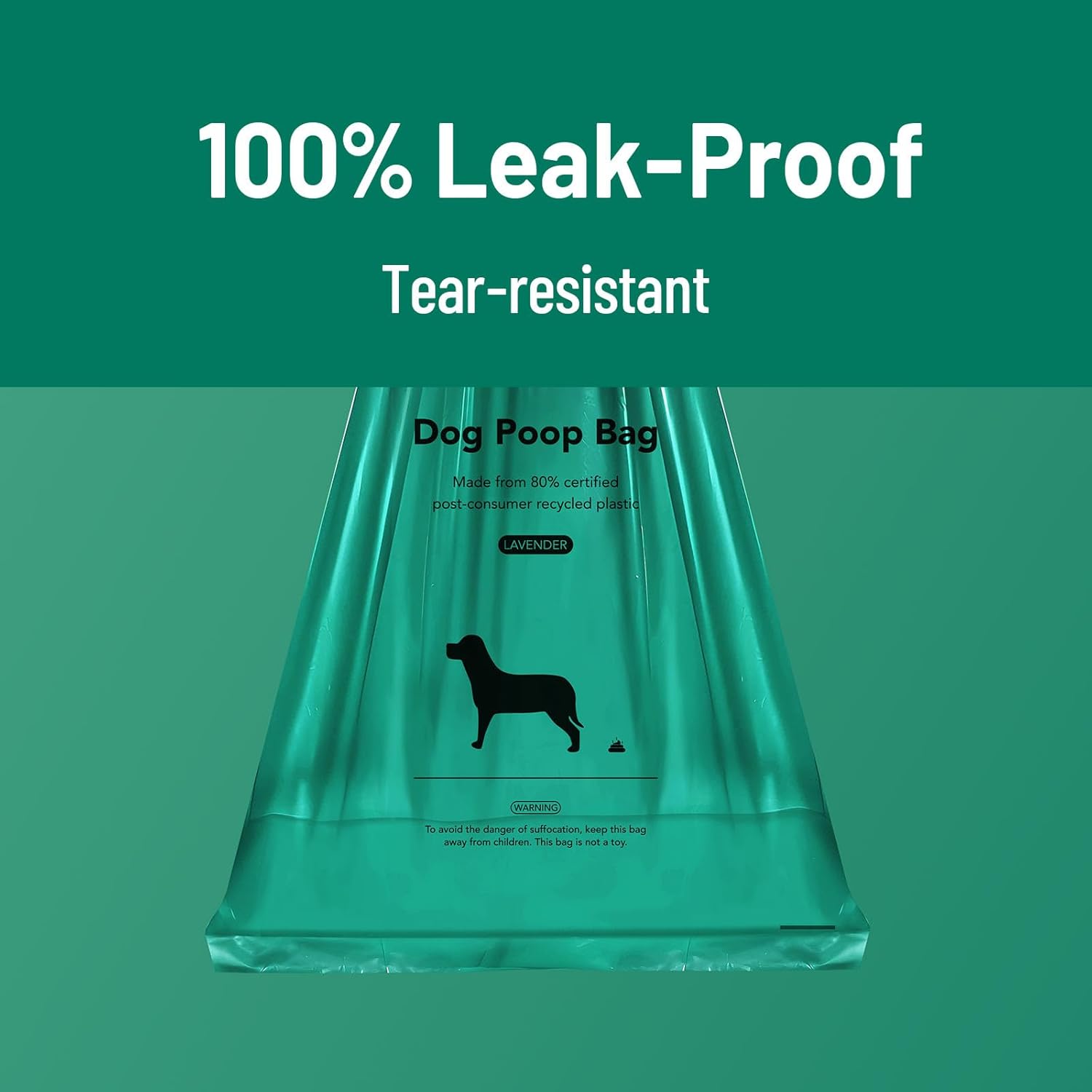 HygiCare Extended Dog Poop Bags with Dispenser, 1000 Count, Pre-Separated, Lavender Scent, Eco-friendly Material, Extra Thick, 100% Leakproof, 8"x 15.6", Green