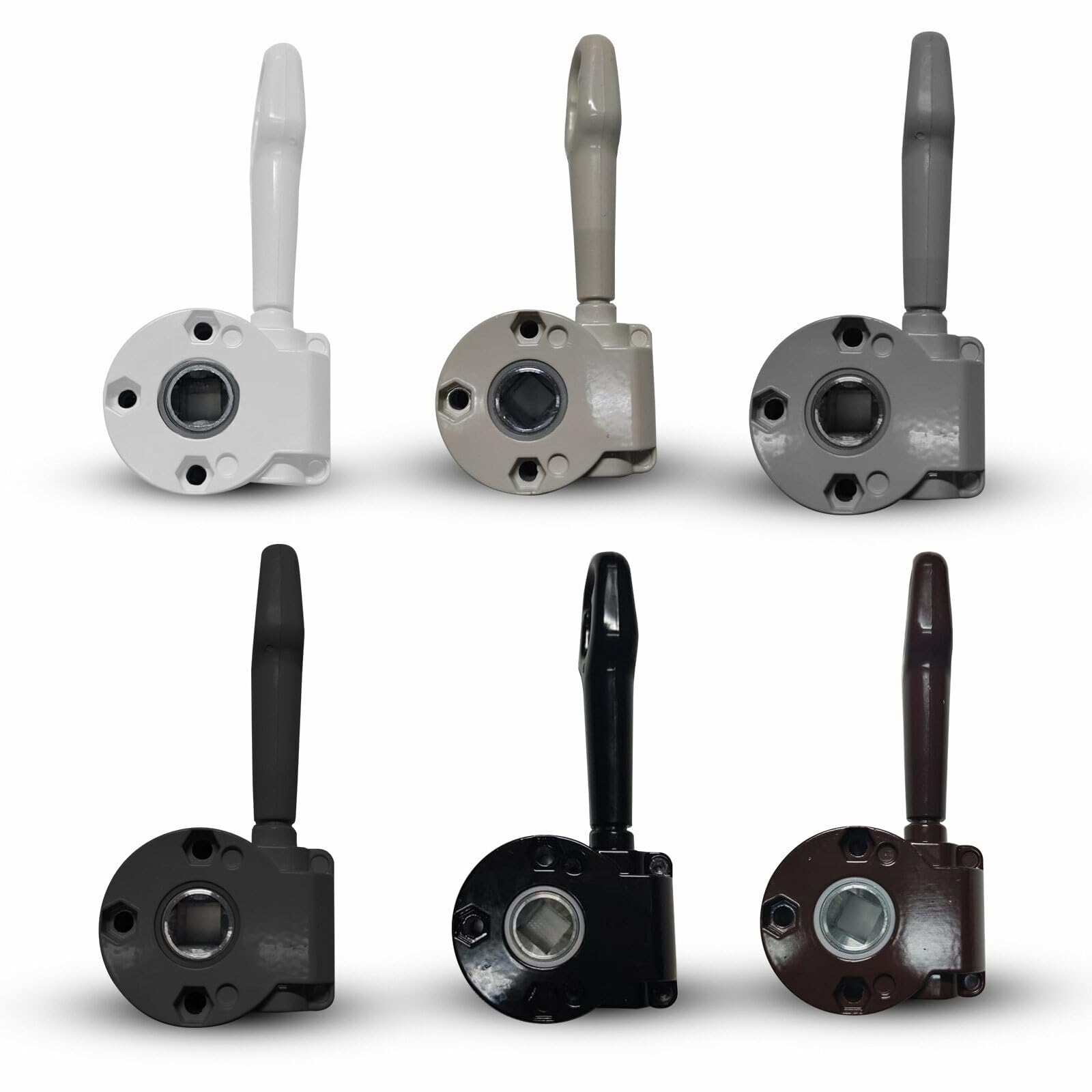 TENDEEVOLUTION Treuil Manuel Store Banne Extérieur Zamak Inoxydable Carré 13 mm Blocage Automatique Gris Anthracite