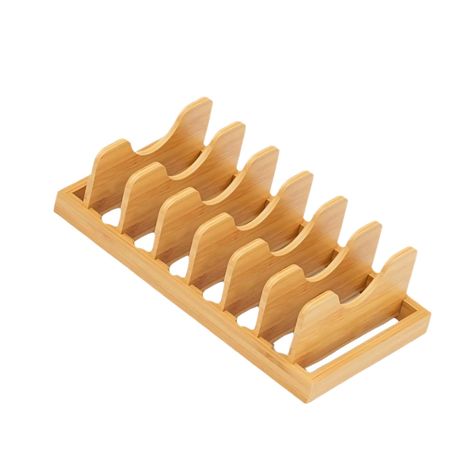 Tsophreniq Sturdy Wooden Rack for Cookware Pans with Perforated Base and Slip Resistance Restaurant Planner