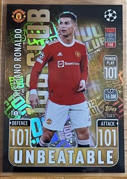 Generic Match Attax Extra 2021 2022 Cristiano Ronaldo 100 Club Unbeatable CLU 5 Trading Card