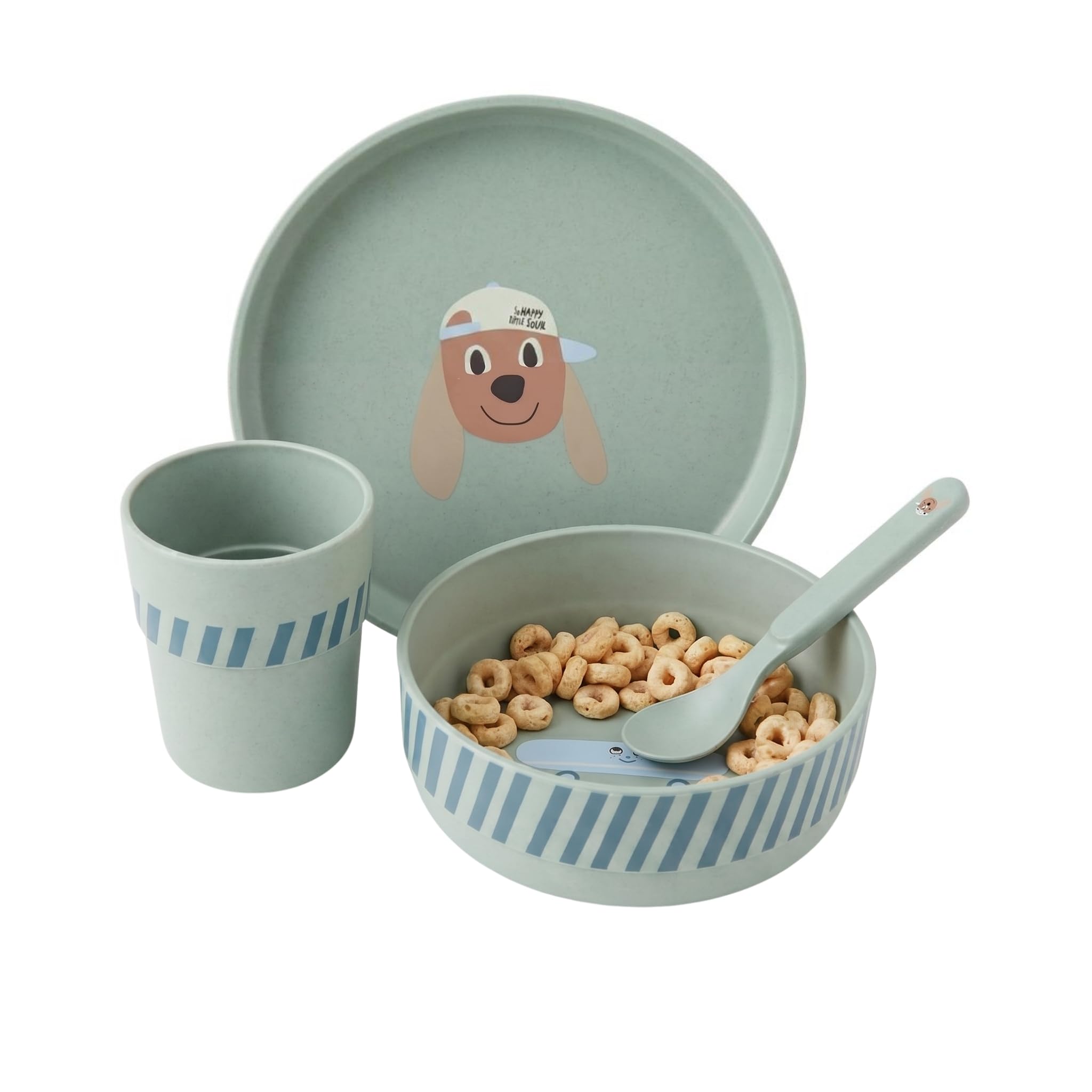 Set de vaisselle pour enfant en plastique sans BPA avec motif chien