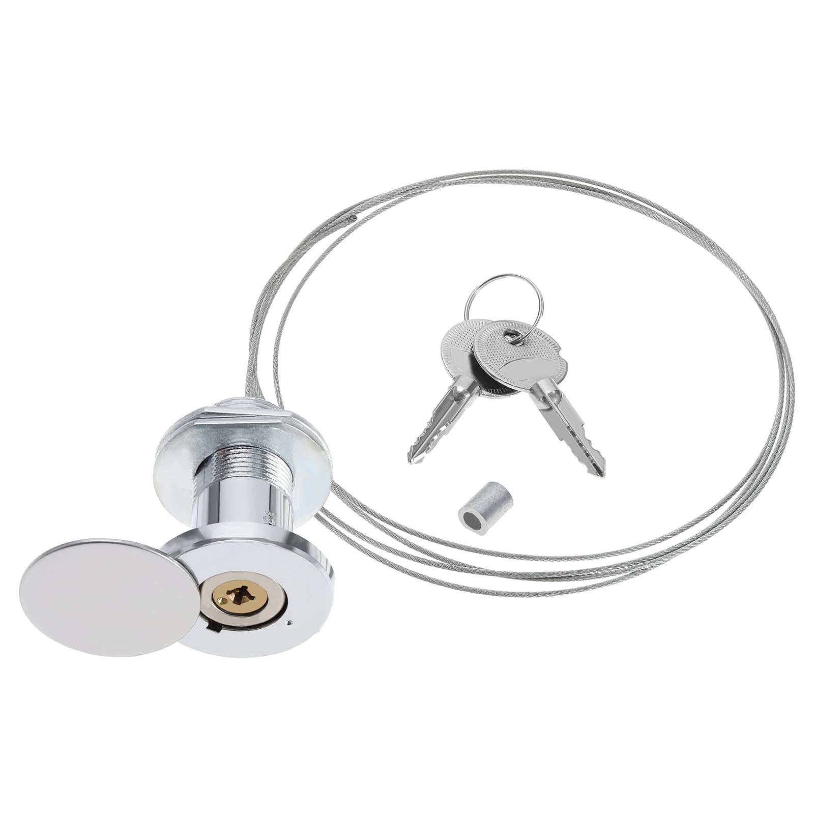 LT Easiyl Emergency Garage Door Lock with Steel Wire and 2 Keys for Roller Shutter Doors and Garage Doors Lock Replacement Copper