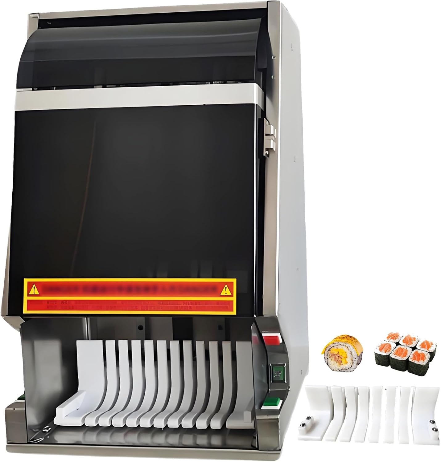 8 Pieces Sushi Roll Cutter, 30-Second Quick Cutting, Smooth Incision, Uniform Non-Sticky, Automatic Sushi Roll Slicer with Detachable Blade, DIY Sushi Making Machine for Snack Bar Banquet