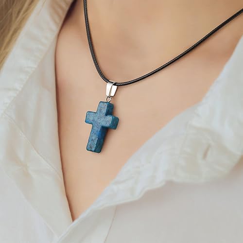 Miniatura 5 de Fumete 100 dijes de piedra natural de varios colores con 100 cuerdas cruzadas de cristal de cuarzo para chakras para hacer joyas, collares, aretes,