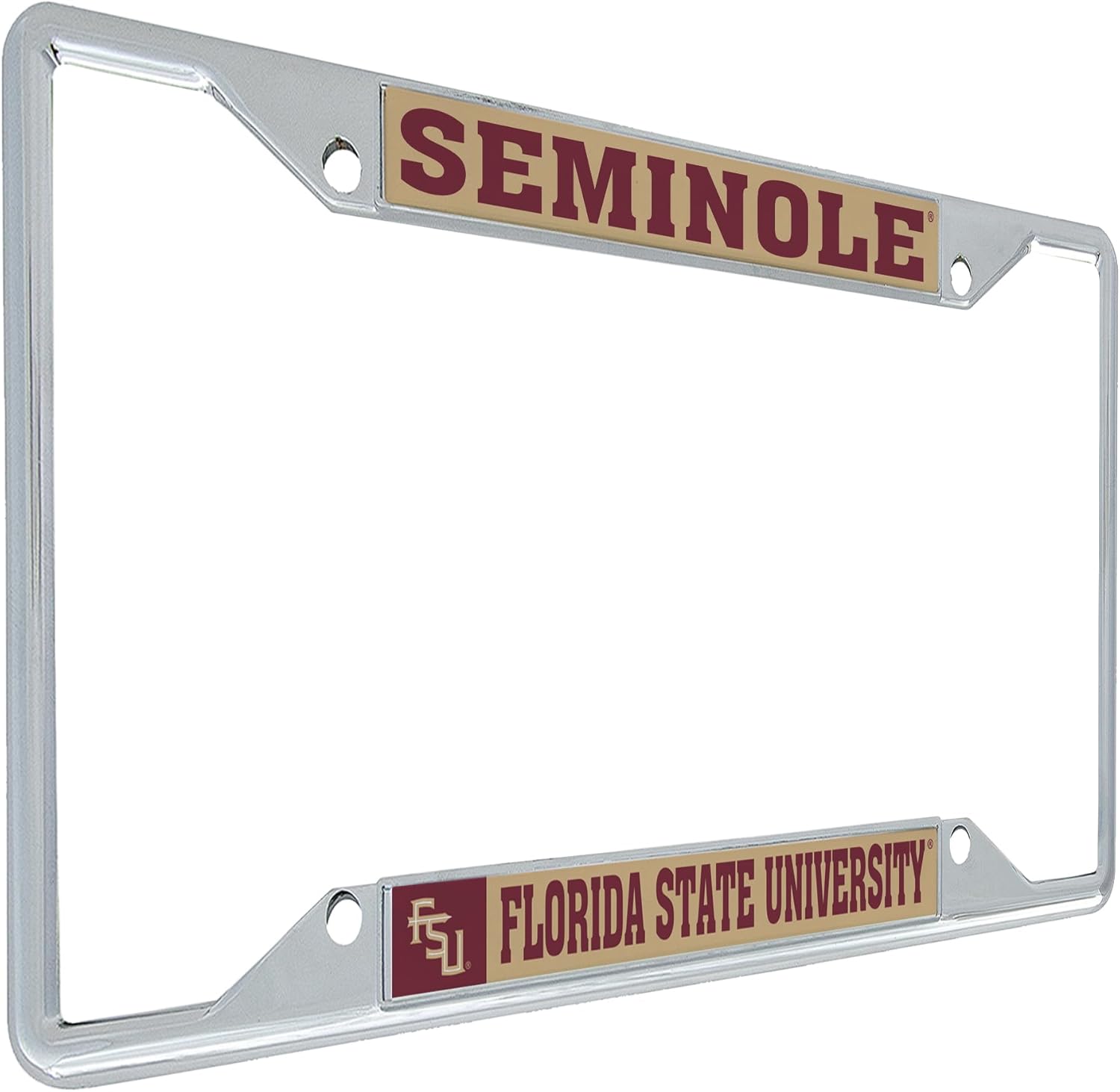 Desert Cactus Florida State University License Plate Frame FSU Seminoles Metal Car Tag Holder for Front or Back of Car Officially Licensed (Mascot)