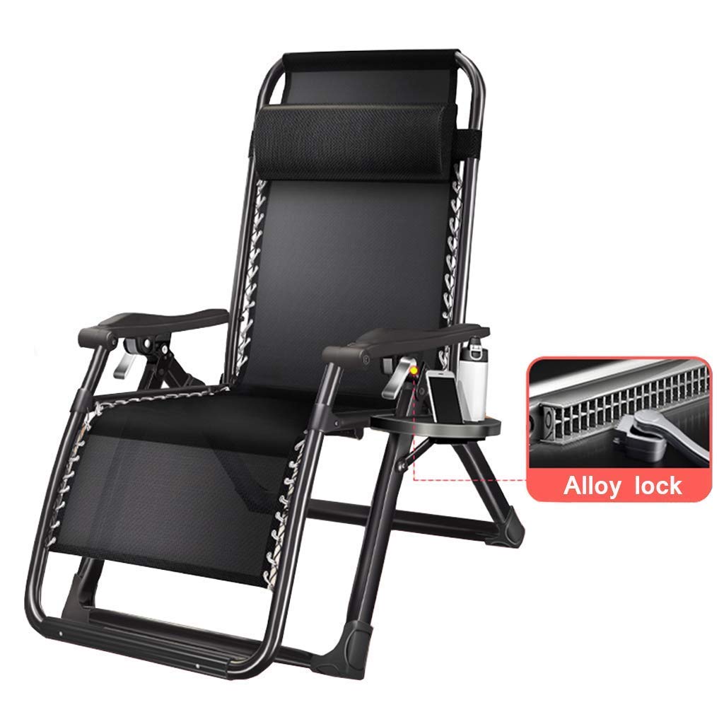 Chaise longue de jardin inclinable 150 kg avec porte-gobelet pour un confort extérieur total